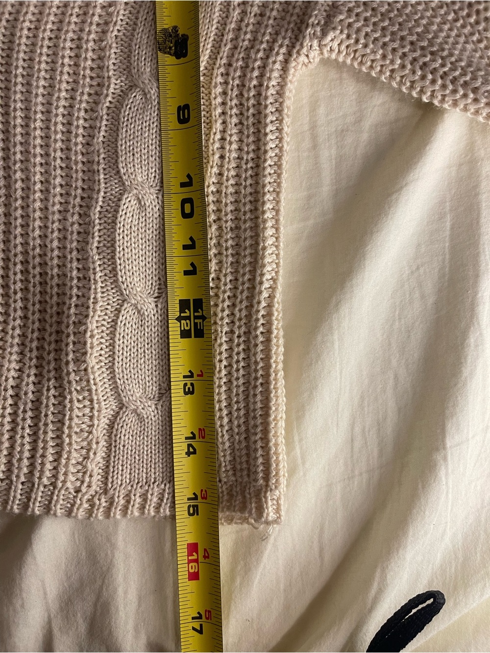 Beige Cable Knit Cardigan With Button Closure - Picture 4 of 6